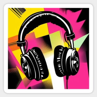 Retro Headphones Sticker